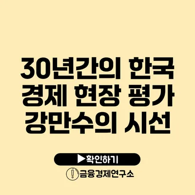 30년간의 한국 경제 현장 평가 강만수의 시선