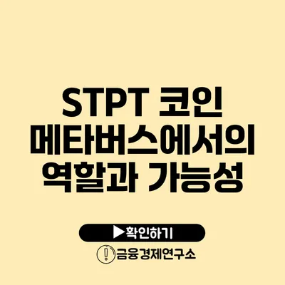 STPT 코인 메타버스에서의 역할과 가능성