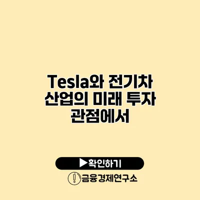 Tesla와 전기차 산업의 미래 투자 관점에서