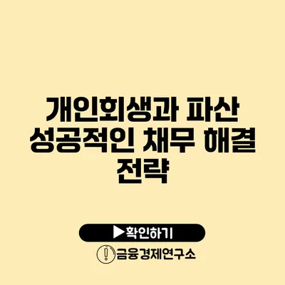 개인회생과 파산 성공적인 채무 해결 전략