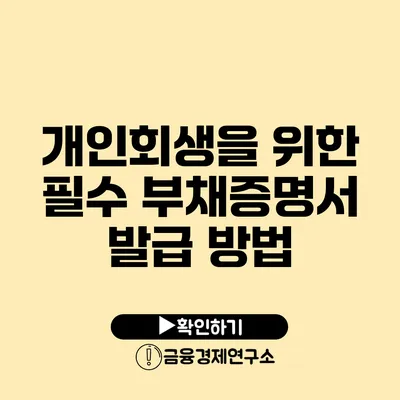 개인회생을 위한 필수 부채증명서 발급 방법