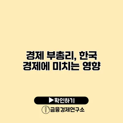 경제 부총리, 한국 경제에 미치는 영향