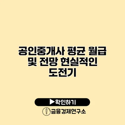 공인중개사 평균 월급 및 전망 현실적인 도전기