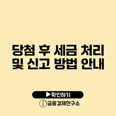 당첨 후 세금 처리 및 신고 방법 안내