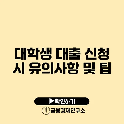 대학생 대출 신청 시 유의사항 및 팁