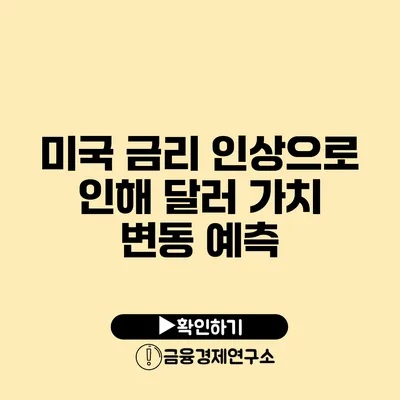 미국 금리 인상으로 인해 달러 가치 변동 예측