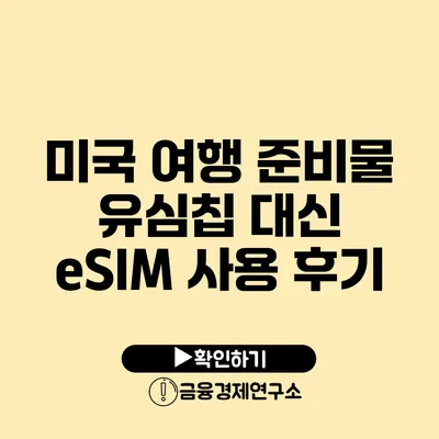 미국 여행 준비물 유심칩 대신 eSIM 사용 후기