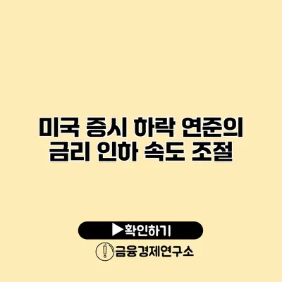 미국 증시 하락 연준의 금리 인하 속도 조절