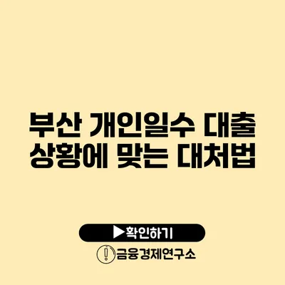 부산 개인일수 대출 상황에 맞는 대처법