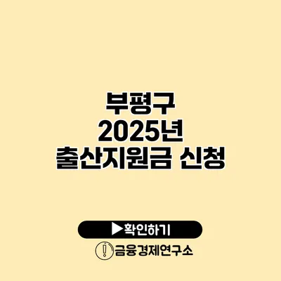 부평구 2025년 출산지원금 신청