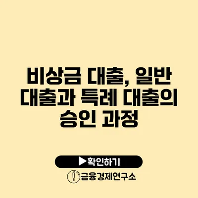 비상금 대출, 일반 대출과 특례 대출의 승인 과정