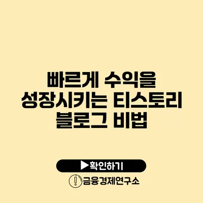 빠르게 수익을 성장시키는 티스토리 블로그 비법