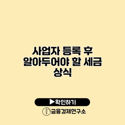 사업자 등록 후 알아두어야 할 세금 상식