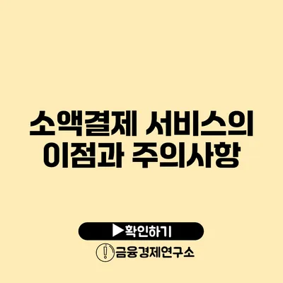 소액결제 서비스의 이점과 주의사항