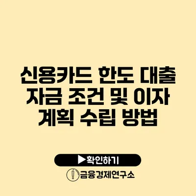 신용카드 한도 대출 자금 조건 및 이자 계획 수립 방법