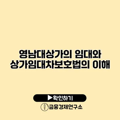 영남대상가의 임대와 상가임대차보호법의 이해