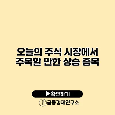 오늘의 주식 시장에서 주목할 만한 상승 종목