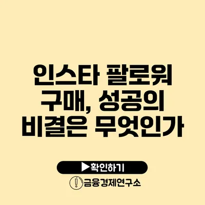 인스타 팔로워 구매, 성공의 비결은 무엇인가?