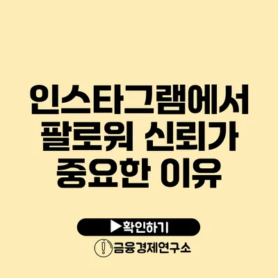 인스타그램에서 팔로워 신뢰가 중요한 이유