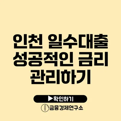 인천 일수대출 성공적인 금리 관리하기