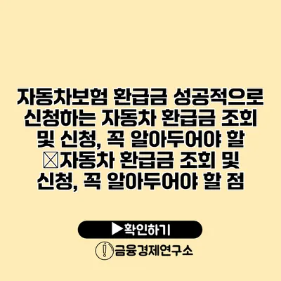 자동차보험 환급금 성공적으로 신청하는 자동차 환급금 조회 및 신청, 꼭 알아두어야 할 �자동차 환급금 조회 및 신청, 꼭 알아두어야 할 점