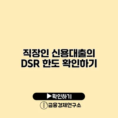 직장인 신용대출의 DSR 한도 확인하기