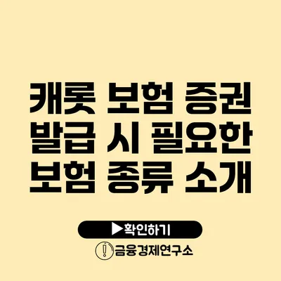 캐롯 보험 증권 발급 시 필요한 보험 종류 소개