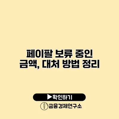 페이팔 보류 중인 금액, 대처 방법 정리