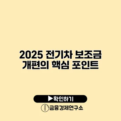 2025 전기차 보조금 개편의 핵심 포인트