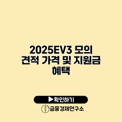 2025EV3 모의 견적 가격 및 지원금 혜택