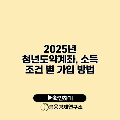 2025년 청년도약계좌, 소득 조건 별 가입 방법