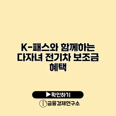 K-패스와 함께하는 다자녀 전기차 보조금 혜택