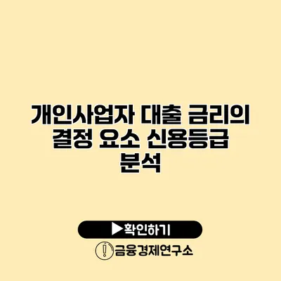 개인사업자 대출 금리의 결정 요소 신용등급 분석