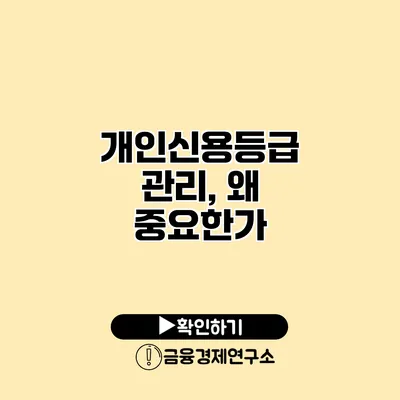 개인신용등급 관리, 왜 중요한가?
