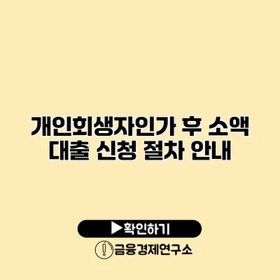 개인회생자인가 후 소액 대출 신청 절차 안내