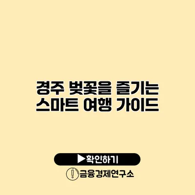 경주 벚꽃을 즐기는 스마트 여행 가이드