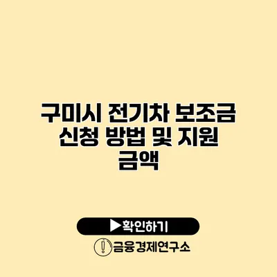 구미시 전기차 보조금 신청 방법 및 지원 금액