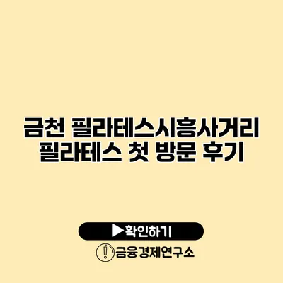 금천 필라테스/시흥사거리 필라테스 첫 방문 후기