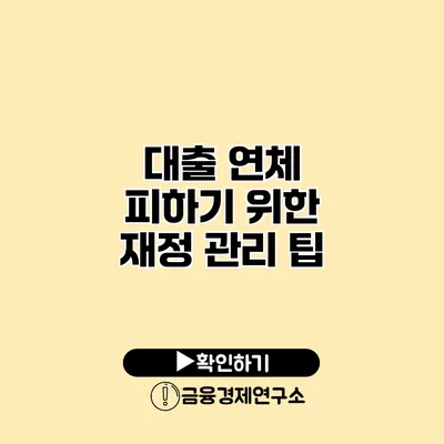 대출 연체 피하기 위한 재정 관리 팁
