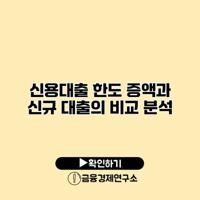 신용대출 한도 증액과 신규 대출의 비교 분석