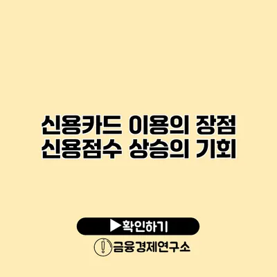 신용카드 이용의 장점 신용점수 상승의 기회