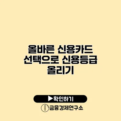 올바른 신용카드 선택으로 신용등급 올리기