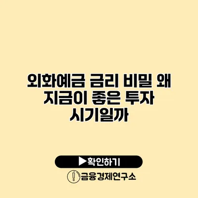 외화예금 금리 비밀 왜 지금이 좋은 투자 시기일까?