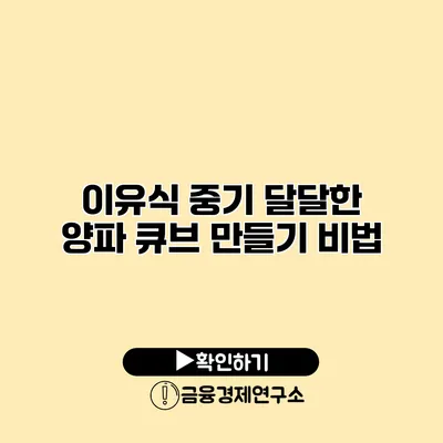 이유식 중기 달달한 양파 큐브 만들기 비법