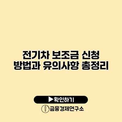 전기차 보조금 신청 방법과 유의사항 총정리