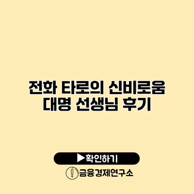 전화 타로의 신비로움 대명 선생님 후기