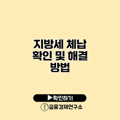 지방세 체납 확인 및 해결 방법