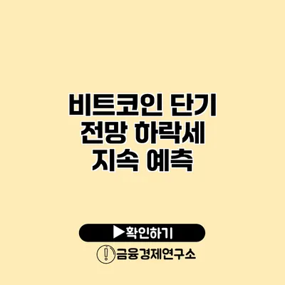 비트코인 단기 전망 하락세 지속 예측